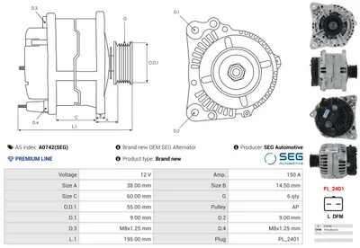 Alternador Renault LAGUNA II · Renault LAGUNA II Grandtour · Renault MEGANE II