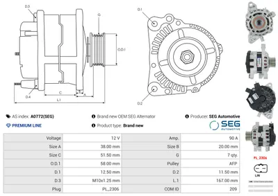 Alternador Toyota HILUX VII Pickup