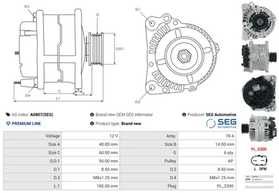 Alternador AS-PL A0807(SEG)