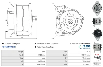 Alternador AS-PL A0808(SEG)