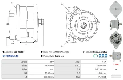 Alternador AS-PL A0841(SEG)