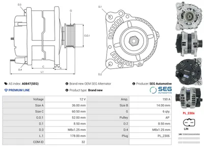 Alternador Porsche BOXSTER · Porsche CAYMAN