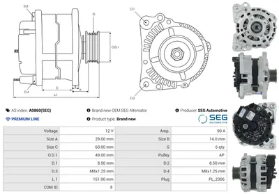 Alternador Seat IBIZA IV · Seat IBIZA IV SC · Seat IBIZA IV ST