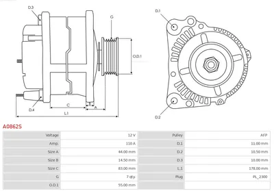 Alternador AS-PL A0862S
