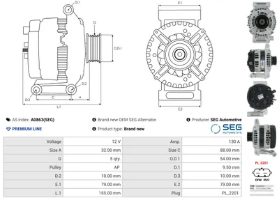 Alternador Opel ADAM · Opel CORSA E · Opel ASTRA K