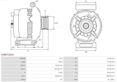 Alternador AS-PL A0887(SEG)
