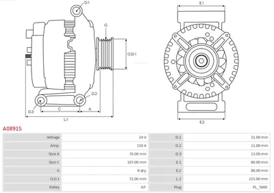 Alternador AS-PL A0891S