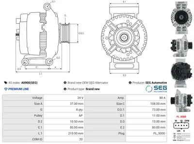 Alternador AS-PL A0900(SEG)