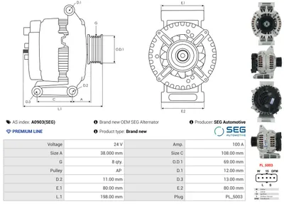 Alternador AS-PL A0903(SEG)