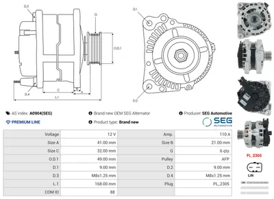 Alternador AS-PL A0904(SEG)