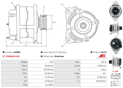 Alternador AS-PL A0980S
