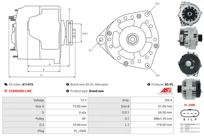 Alternador Chevrolet ASTRO Van