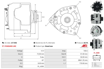 Alternador Chevrolet BERETTA Coupe · Chevrolet CORSICA