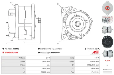 Alternador AS-PL A1147S