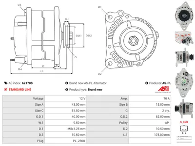 Alternador Isuzu TROOPER III Open Off-Road Vehicle · Opel MONTEREY B