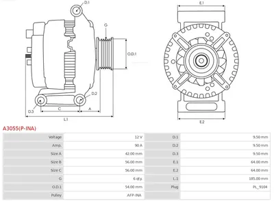 Alternador Alfa Romeo MITO · Citroën NEMO Box Body/MPV · Citroën NEMO MPV