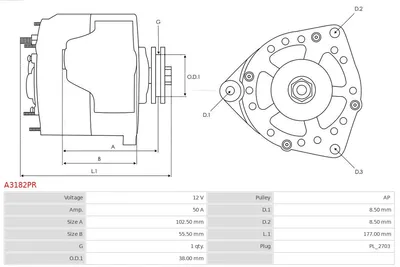 Alternador Renault RAPID Box Body/MPV · Renault CLIO I · Renault TRAFIC Bus