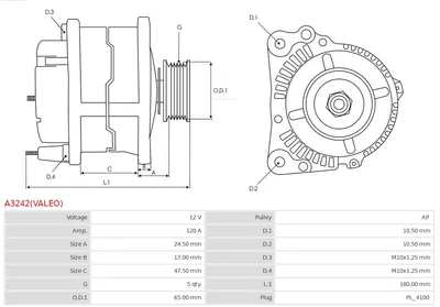 Alternador Hyundai TERRACAN · Kia SORENTO I · Kia SORENTO III