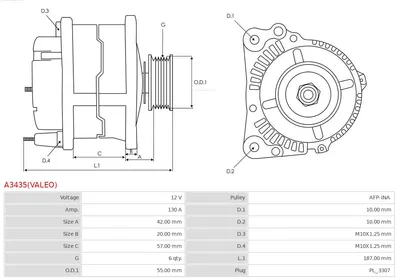 Alternador Hyundai SANTA FÉ III · Kia SORENTO II · Kia SORENTO III