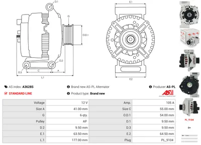 Alternador Citroën NEMO Box Body/MPV · Citroën NEMO MPV · Fiat DOBLO MPV