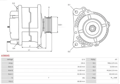 Alternador AS-PL A3664S