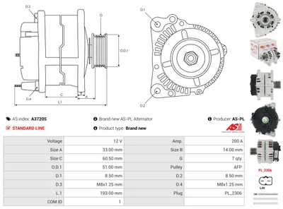 Alternador Mercedes-Benz C-CLASS · Mercedes-Benz C-CLASS T-Model