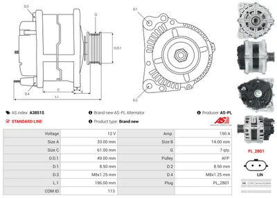 Alternador Nissan MICRA V · Nissan JUKE · Renault TALISMAN