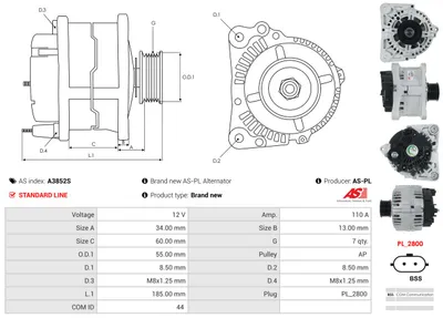 Alternador Renault MODUS / GRAND MODUS · Renault CLIO III · Renault TWINGO II