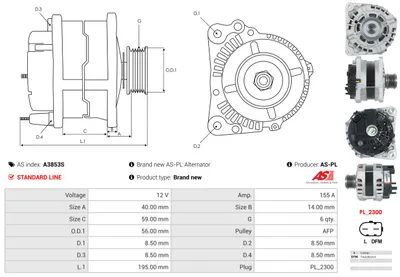 Alternador AS-PL A3853S