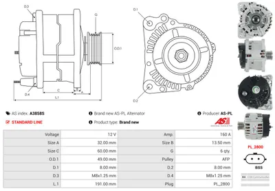 Alternador Renault LAGUNA III · Renault LAGUNA III Grandtour · Renault MEGANE III Hatchback