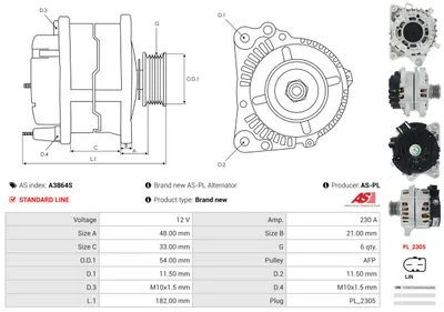 Alternador Ford TOURNEO CUSTOM V362 Bus · Ford TRANSIT CUSTOM V362 Van · Ford TRANSIT CUSTOM V362 Bus