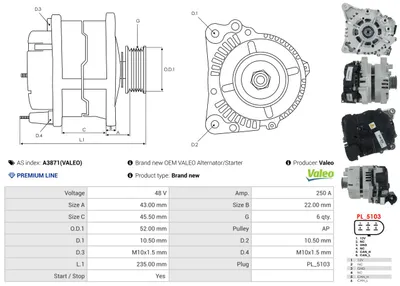 Alternador Land Rover DISCOVERY SPORT · Land Rover RANGE ROVER EVOQUE