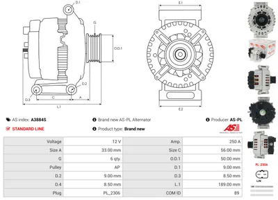 Alternador Mercedes-Benz SPRINTER 3-t Bus · Mercedes-Benz SPRINTER 3-t Van · Mercedes-Benz SPRINTER 3-t Platform/Chassis