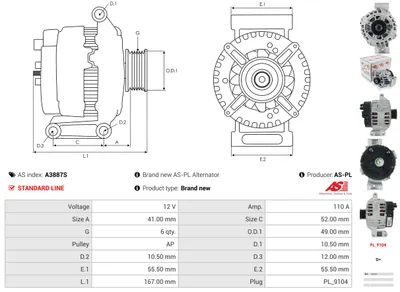 Alternador AS-PL A3887S