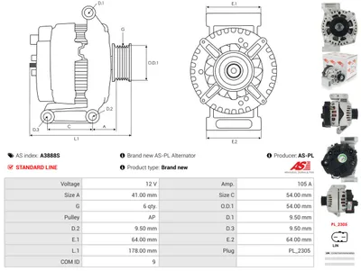 Alternador Alfa Romeo MITO · Citroën NEMO Box Body/MPV · Citroën NEMO MPV