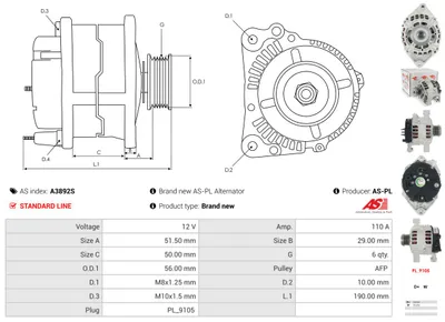 Alternador AS-PL A3892S
