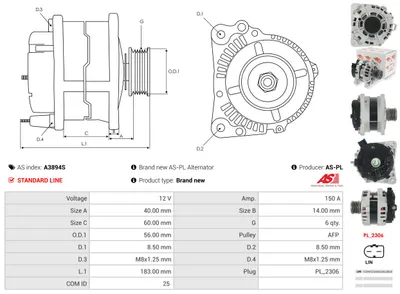 Alternador Maxus DELIVER 9 Van · Maxus DELIVER 9 Platform/Chassis