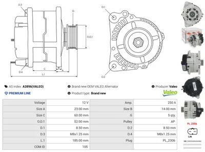 Alternador Mercedes-Benz S-CLASS · Mercedes-Benz V-CLASS · Mercedes-Benz VITO Van