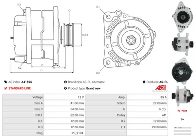 Alternador Fiat BRAVO I · Fiat SCUDO Bus · Fiat MAREA