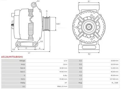 Alternador Subaru FORESTER · Subaru XV · Subaru IMPREZA Saloon