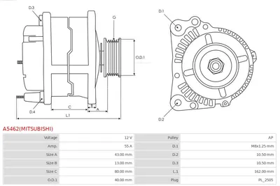 Alternador AS-PL A5462(MITSUBISHI)