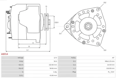 Alternador AS-PL A6014