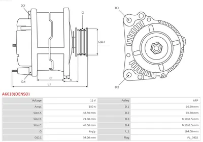 Alternador Ford FIESTA V · Ford FUSION · Ford FOCUS C-MAX