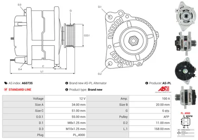 Alternador Toyota YARIS · Toyota AURIS · Toyota COROLLA Saloon