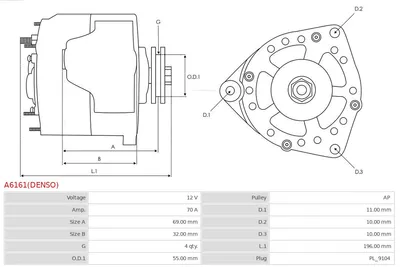 Alternador Alfa Romeo MITO · Fiat PUNTO · Fiat PUNTO Convertible