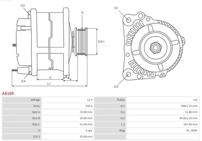 Alternador Toyota YARIS · Toyota AURIS · Toyota COROLLA Saloon