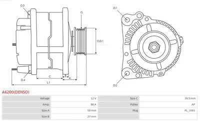 Alternador Daihatsu SIRION · Daihatsu TERIOS · Daihatsu MATERIA