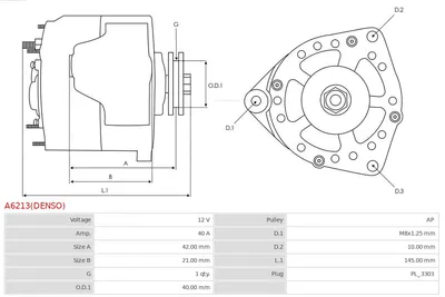 Alternador AS-PL A6213(DENSO)