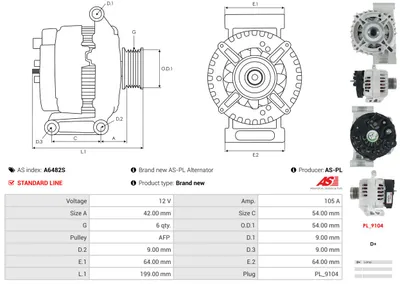 Alternador Alfa Romeo MITO · Citroën NEMO Box Body/MPV · Citroën NEMO MPV