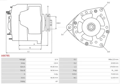 Alternador AS-PL A6678S